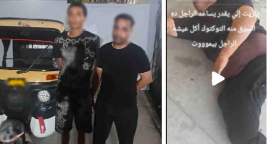 لص يسرق توك توك من صاحبه أثناء صلاته في مسجد بالقاهرة   