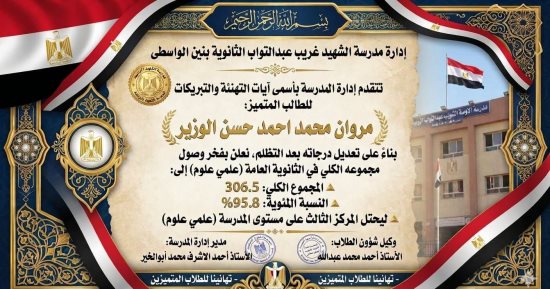 تعديل درجات طالب بالثانوية العامة في بني سويف وزيادة 28 درجة في الكيمياء