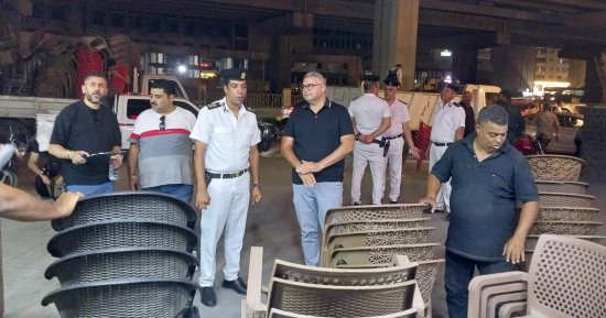 حملات حاسمة بالطالبية.. تشميع مقاهٍ ومحال مخالفة ورفع الإشغالات بـ4 شوارع