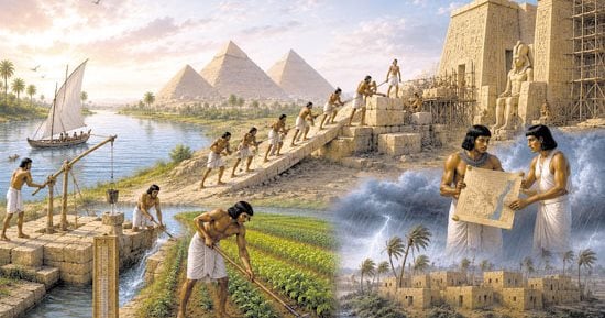 كيف تعامل المصريون القدماء مع تحديات الطبيعة؟.. حسين عبدالبصير: المصريون القدماء نجحوا فى التعامل مع الحر والزلازل والجفاف والعواصف.. واعتمدوا على إدارة الموارد ومراقبة مياه النيل.. وشيدوا مبانى صامدة