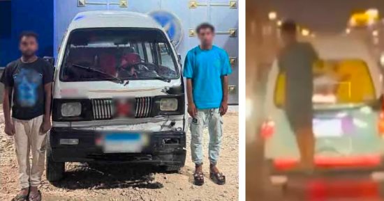 ضبط سائق سيارة بدون ترخيص يحمل ركاب زيادة
