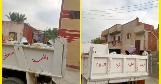 حملات لإزالة المخالفات وإصلاح خط مياه رئيسى وصيانة الإنارة بالقنطرة شرق