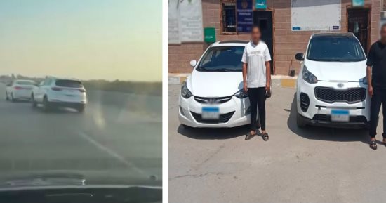 الداخلية تضبط المتهمين بالاستعراض بسيارتين ملاكي في الشرقية
