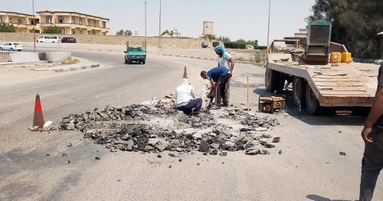 إصلاح هبوطين أرضيين بطريقى «أم كلثوم» و«طنطا» فى الإسماعيلية