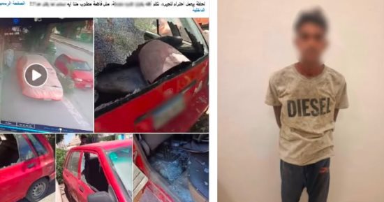 ضبط شخص كسر سيارة سيدة بعصا خشبية في السويس