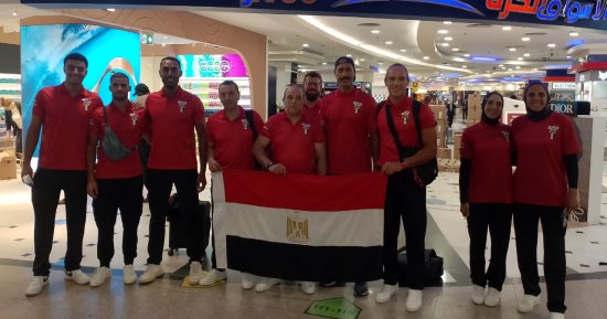 بعثة التجديف تغادر إلى إيطاليا للمشاركة في دورة ألعاب البحر المتوسط