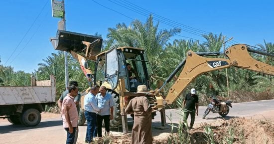 رئاسة مركز الداخلة: تنفيذ أعمال توسعة لمدخل طريق اللواء أحمد مختار ورفع كفاءته