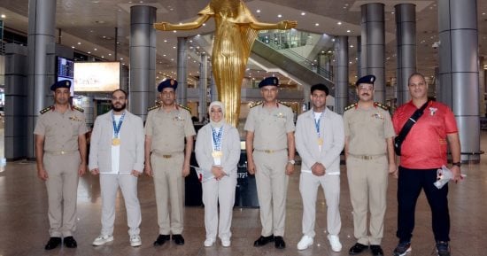 القوات المسلحة تستقبل أبطالها الرياضيين المشاركين بدورة العاب البحر الأبيض المتوسط