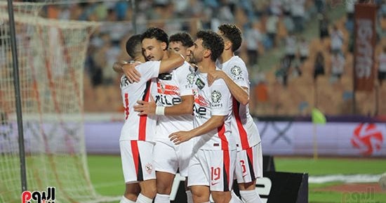 أحمد شريف يحرز الهدف الثانى للزمالك فى مرمى أبو قير للأسمدة 