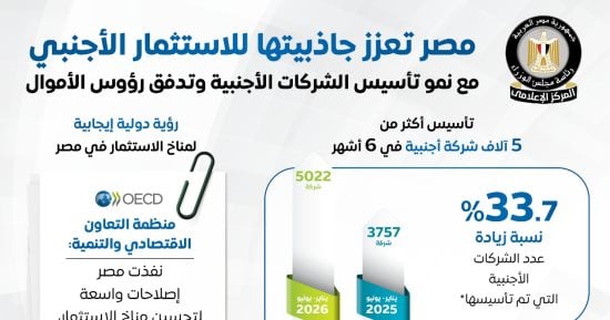 مجلس الوزراء: مصر تعزز جاذبيتها للاستثمار الأجنبي