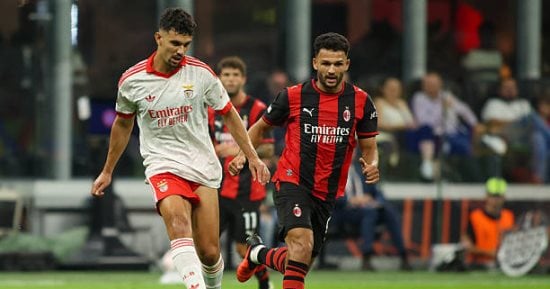 ‏ميلان يسقط أمام بنفيكا بثنائية في الدوري الأوروبي