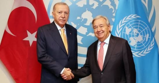 أردوغان يدعو إلى خفض التصعيد فى إيران وأوكرانيا خلال اجتماع مع جوتيريش