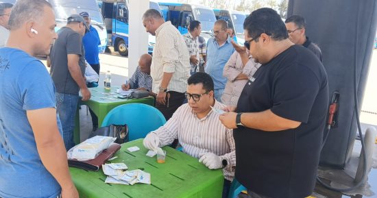 محافظ الدقهلية يتابع حملة للكشف عن تعاطى المخدرات بين سائقى الحافلات المدرسية