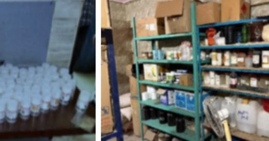 ضبط مصنع غير مرخص لإنتاج المستلزمات الطبية ومستحضرات التجميل بأكتوبر