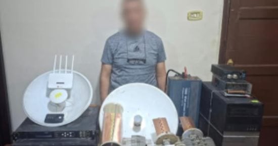 ضبط صاحب شبكة بث تلفزيونى بدون ترخيص فى الدقهلية