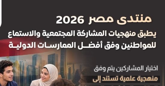 اللجنة المنظمة لـ«منتدى مصر 2026»: يطبق منهجيات المشاركة المجتمعية والاستماع للمواطنين