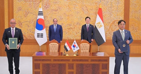 الرئيس السيسى ونظيره الكورى يشهدان مراسم التوقيع على عدد من الاتفاقيات 