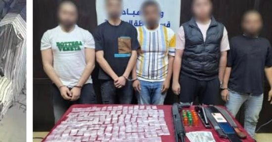 الأمن يضبط 5 عاطلين بحوزتهم أسلحة وهيروين عقب ظهورهم بمقطع فيديو بالجيزة