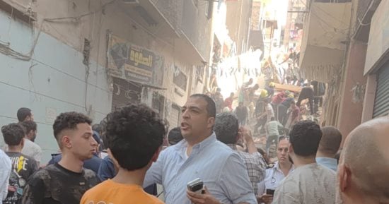 البحث عن مفقودين أسفل ركام منزل حدائق القبة المنهار