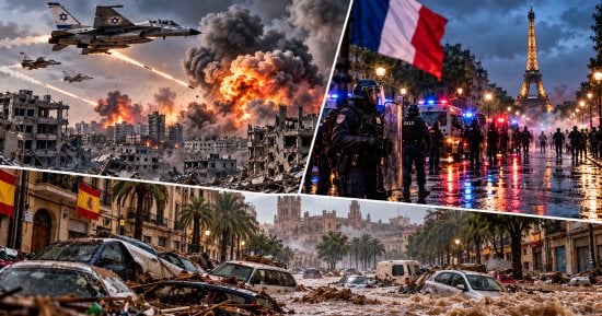 الأخبار العربية والعالمية حتى منتصف الليل.. قصف إسرائيلي على شارع الجلاء بمدينة غزة يسفر عن وقوع شهداء ومصابين.. فرنسا تفرض حظر تجوال فى مدن شمال البلاد.. الفيضانات تغرق شوارع إسبانيا وتخلف وفيات وأضرارا كبيرة
