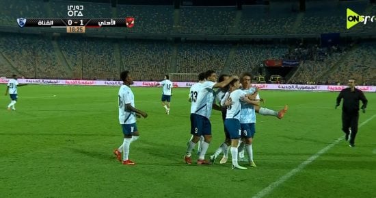 مساحات سبورت : محمود هاني يسجل هدف التعادل للقناة فى شباك الأهلي