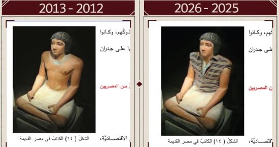 تعرف على تمثال الكاتب المصرى القديم.. بعد تغطيته فى كتاب مدرسى بسوريا 