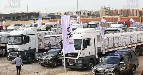 تضامنا مع أهلنا فى فلسطين.. صندوق تحيا مصر يطلق قافلة إغاثية جديدة إلى غزة