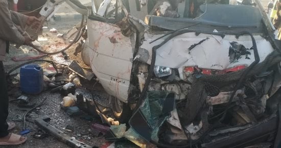 الاستماع لأقوال شهود عيان بحادث تصادم سيارتين ومصرع 8 أشخاص بالطريق الأوسطي
