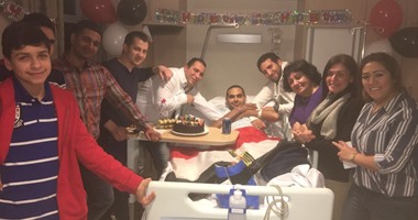 بالصور..مصريون بلندن يحتفلون بعيد ميلاد ضابط شرطة أصيب فى الحرب على الإرهاب