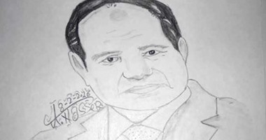 صحافة المواطن.. طالب يشارك بصورة مرسومة للرئيس عبد الفتاح السيسى