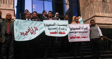بالصور.. وقفة أمام نقابة الصحفيين للتنديد بتطاول تيمور السبكى على نساء الصعيد