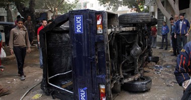 مصرع ضابط فى انقلاب سيارة شرطة بالفيوم