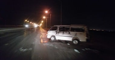 إصابة 5 سيدات فى حادث ميكروباص بصحراوى البحيرة بسبب سوء الأحوال الجوية