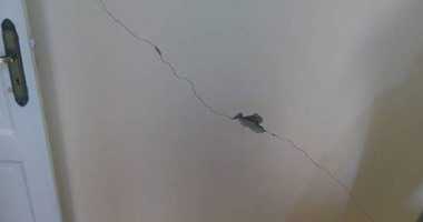 بالصور..تصدعات بالإسكان الاجتماعى بـ"بدر" بعد 5 أشهر من تسليمها للأهالى