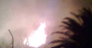 مصرع شخصين فى حريق 5 منازل بأسيوط