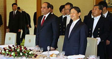 بالصور.. السيسي يطمئن على صحة إمبراطور اليابان.. وولى العهد يشيد بالزيارة