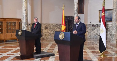 السيسى يستقبل رئيس مقدونيا ويعقدان جلسة مباحثات رسمية