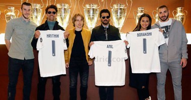 بالفيديو والصور.. نجوم السينما الهندية فى ضيافة ريال مدريد