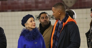 هيلين ميرين وويل سميث فى محطة مترو من أجل Collateral Beauty