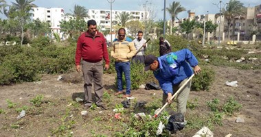 بالصور.. صيانة وتطوير الحديقة الدولية بضواحى بورسعيد