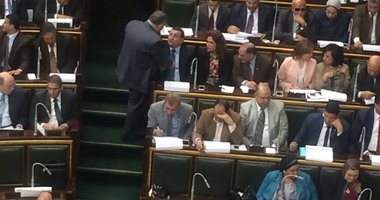 نقاش جانبى بين وكيل البرلمان وأسامة هيكل بالجلسة العامة