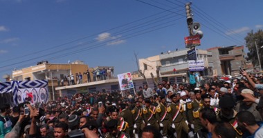 بالصور.. تشييع جثمان شهيد العريش بكفر الشيخ وسط هتافات منددة للإرهاب