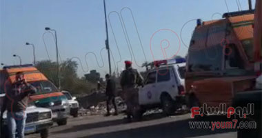 مدير الشرطة العسكرية يتفقد موقع حادث مسطرد