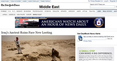 نيويورك تايمز : آثار العراق القديمة تتعرض للسرقة بسبب البيروقراطية 