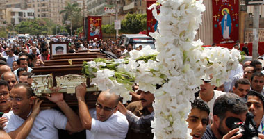 جنازة القس مينا شهيد الإرهاب فى العريش