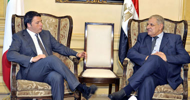 إبراهيم محلب يلتقى رئيس وزراء إيطاليا