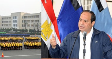 شاهد صور الرئيس السيسى مرتديا الزى الرياضى مع طلبة الكلية الحربية
