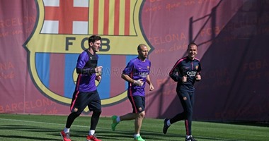 بالصور.. ميسى يُزين تدريبات برشلونة قبل مواجهة سيلتا