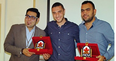 بالصور.. "عليش" و"قطامش" يرويان مشوارهما فى ندوة جامعة الأهرام الكندية