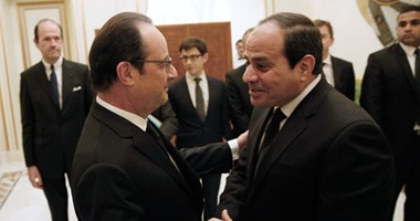 الرئيس السيسي وهولاند يصلان قصر القبة لعقد مباحثات ثنائية